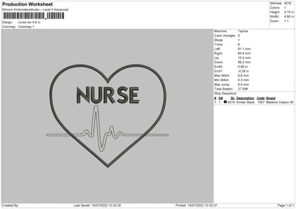 Nurse Embroidery File 4 size