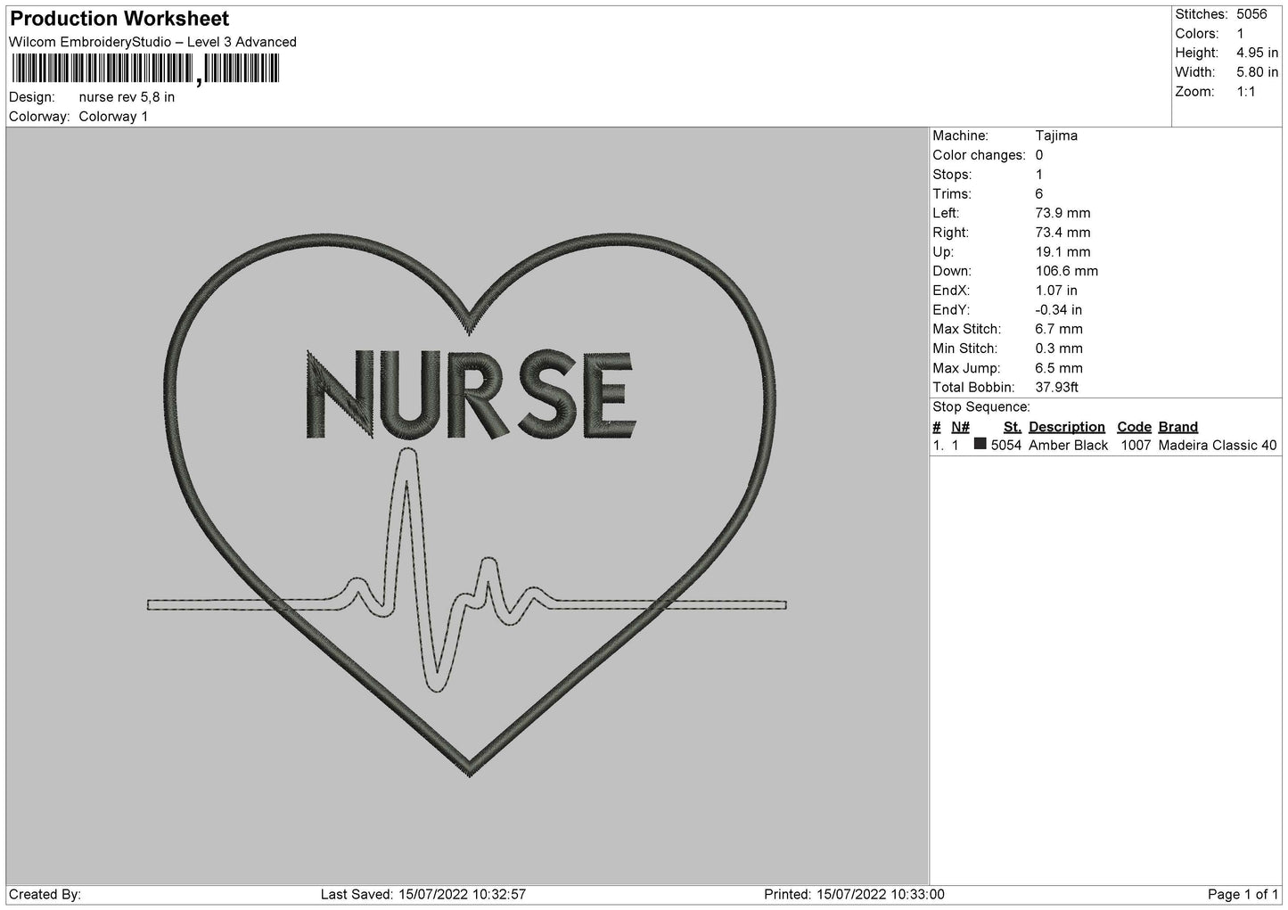 Nurse Embroidery File 4 size