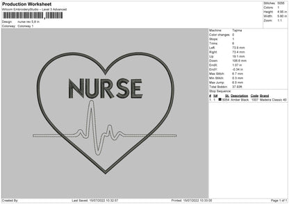 Nurse Embroidery File 4 size