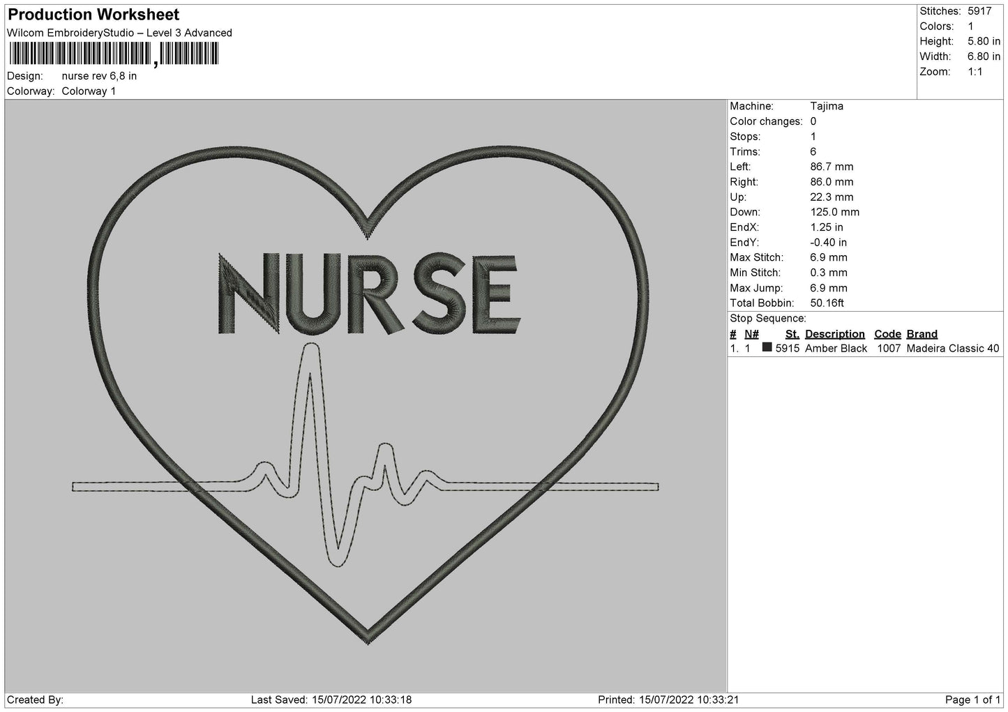 Nurse Embroidery File 4 size