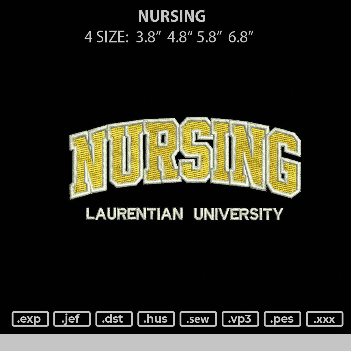 Nursing LU Embroidery File 4 size