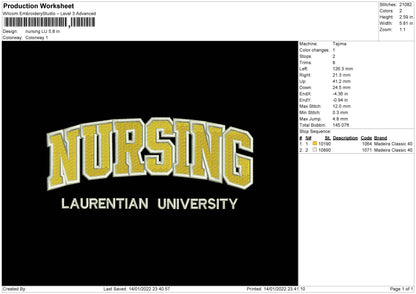 Nursing LU Embroidery File 4 size