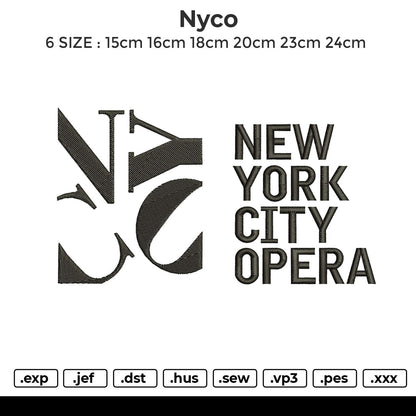 Nyco Embroidery File 6 sizes