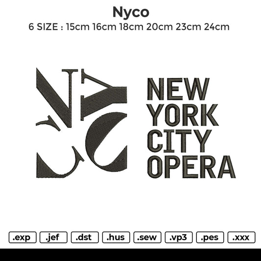 Nyco Embroidery File 6 sizes