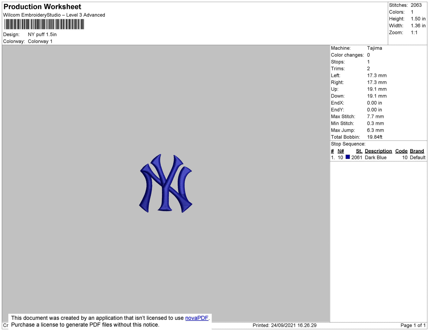 NY Puff Embroidery File 4 size