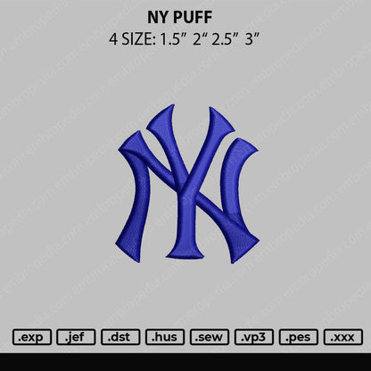 NY Puff Embroidery File 4 size