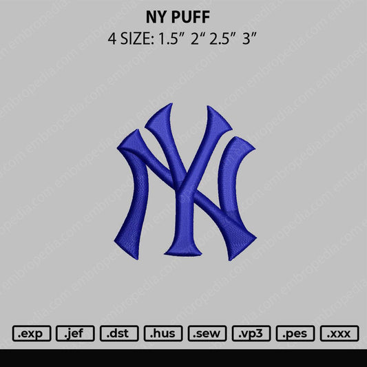 NY Puff Embroidery File 4 size
