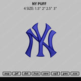 NY Puff Embroidery File 4 size