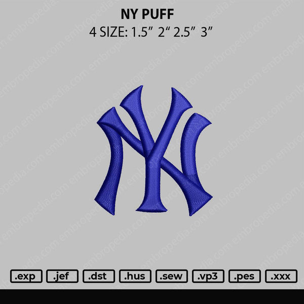 NY Puff Embroidery File 4 size