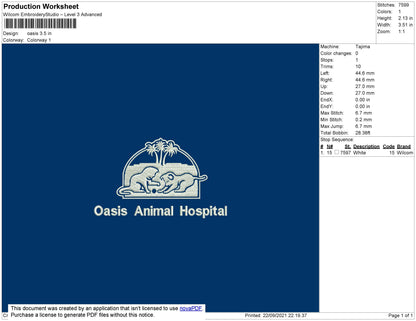 Oasis Embroidery File 4 size
