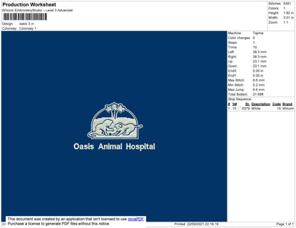 Oasis Embroidery File 4 size
