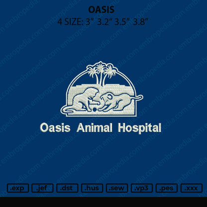 Oasis Embroidery File 4 size