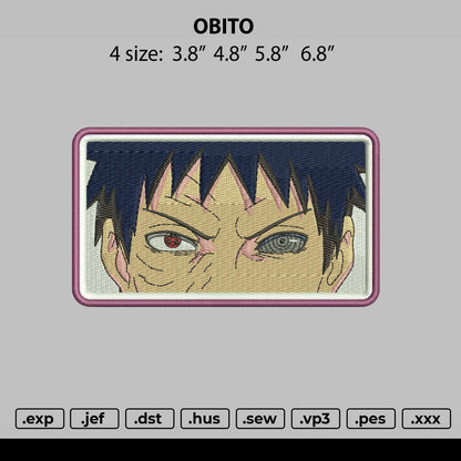 Obito Eyes Embroidery File 4 size