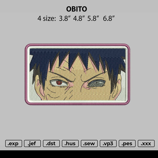 Obito Eyes Embroidery File 4 size