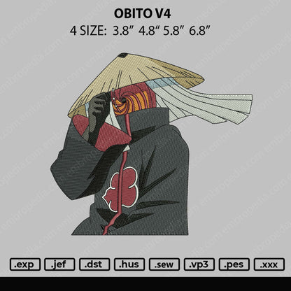 Obito V4 Embroidery File 4 size