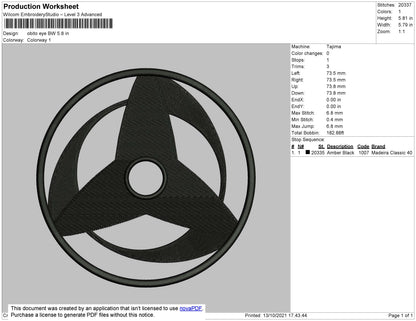 Obito Eye BW Embroidery File 4 size
