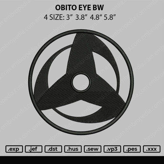 Obito Eye BW Embroidery File 4 size