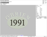 Obrien Embroidery File 4 size