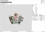 Cups Embroidery File 6 sizes
