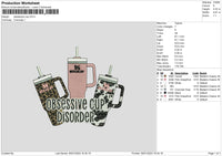 Cups Embroidery File 6 sizes