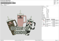 Cups Embroidery File 6 sizes