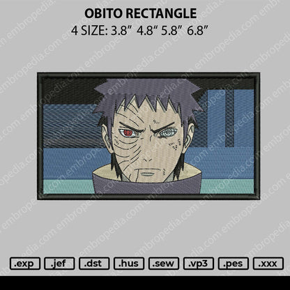 Obito Rectangle Embroidery File 4 size