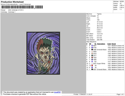 Obito Rectangle V3 Embroidery File 4 size