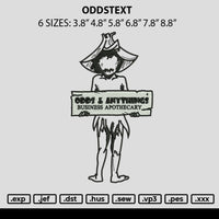 Oddstext Embroidery File 6 sizes