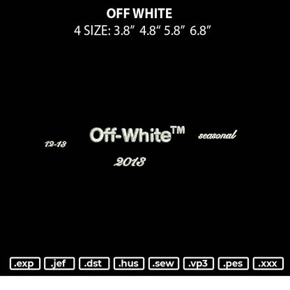 Off White Embroidery File 4 size