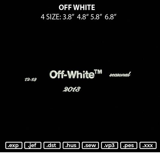 Off White Embroidery File 4 size