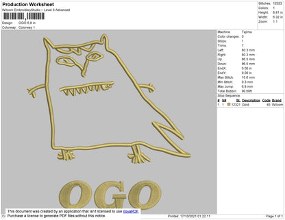 OGO Embroidery File 5 size