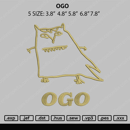 OGO Embroidery File 5 size