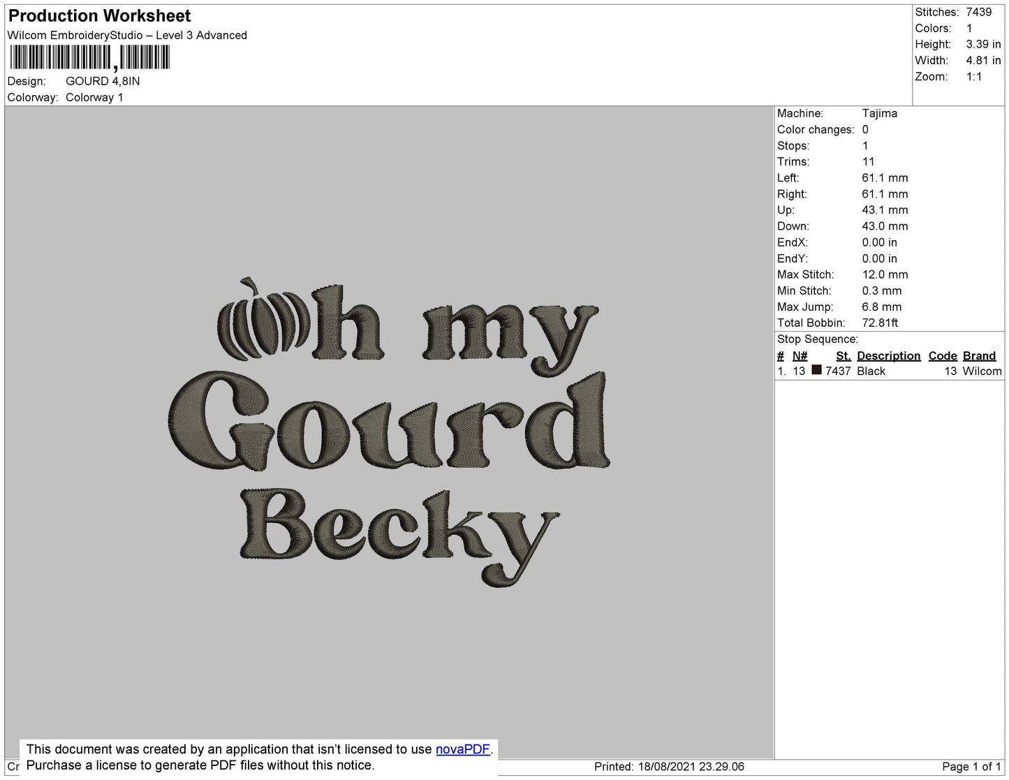 Oh My Gourd Embroidery File 4 size