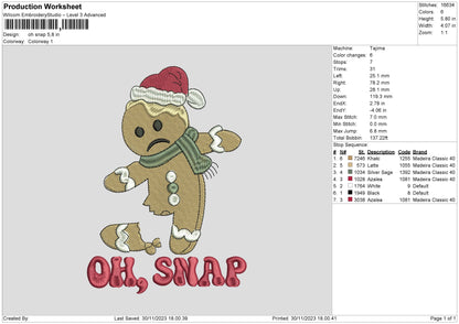 Cookie Crack Embroidery File 6 sizes