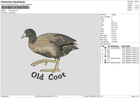 Coot Text Embroidery File 6 sizes