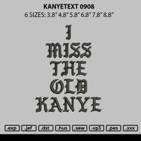 Kanyetext 0908 Embroidery File 6 sizes