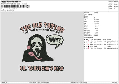 Ghost Text 0207 Embroidery File 6 sizes