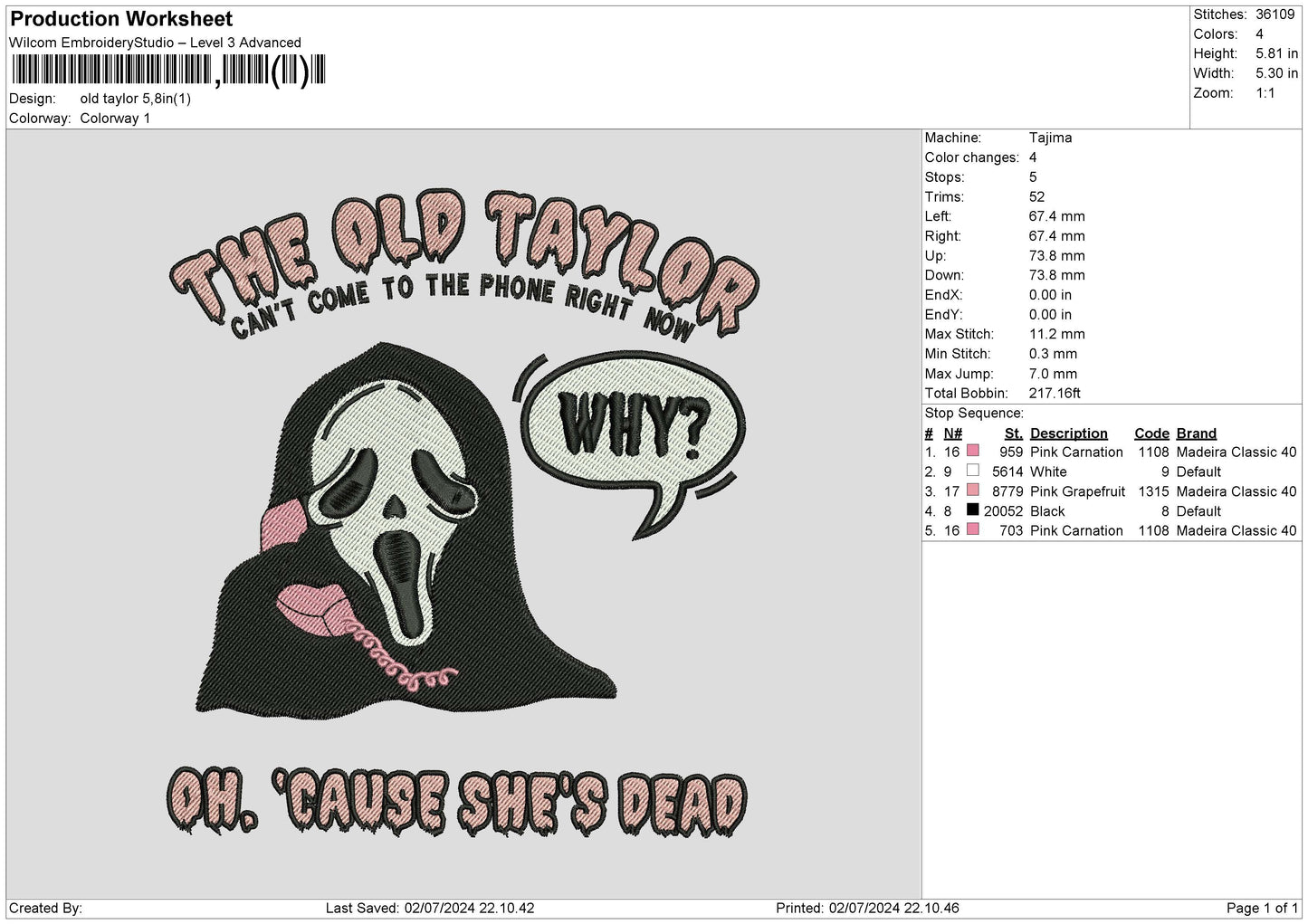 Ghost Text 0207 Embroidery File 6 sizes