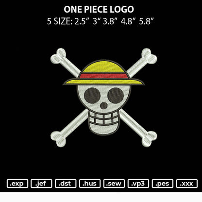Onepiece Logo Embroidery File 5 Size