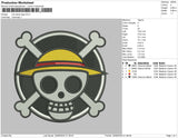 One Piece Logo Embroidery File 5 sizes