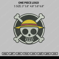 One Piece Logo Embroidery File 5 sizes