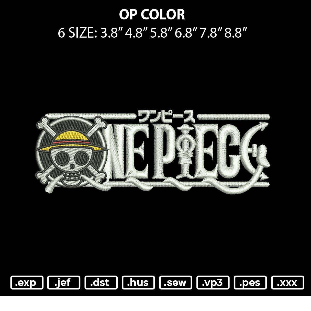 Op Colors Embroidery File 6 sizes