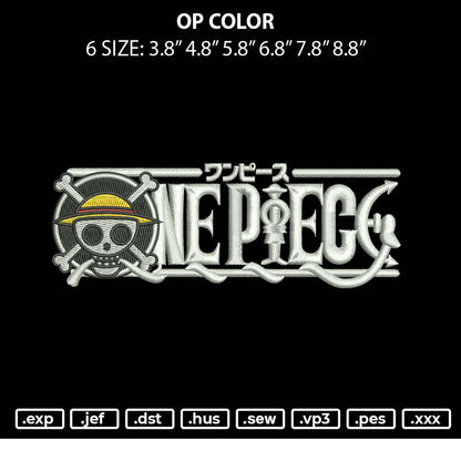 Op Colors Embroidery File 6 sizes