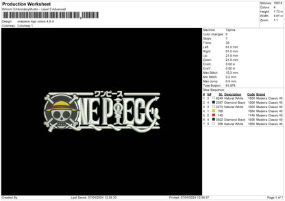 Op Colors Embroidery File 6 sizes