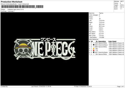 Op Colors Embroidery File 6 sizes