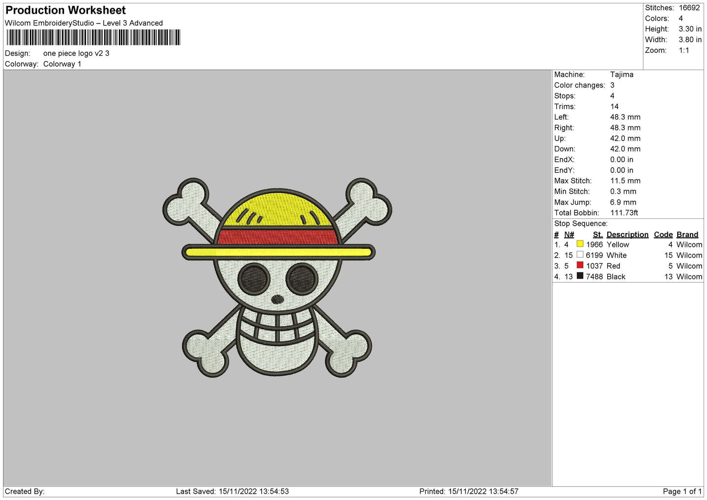 OP Logo V2 Embroidery File 6 sizes