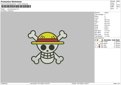 OP Logo V2 Embroidery File 6 sizes