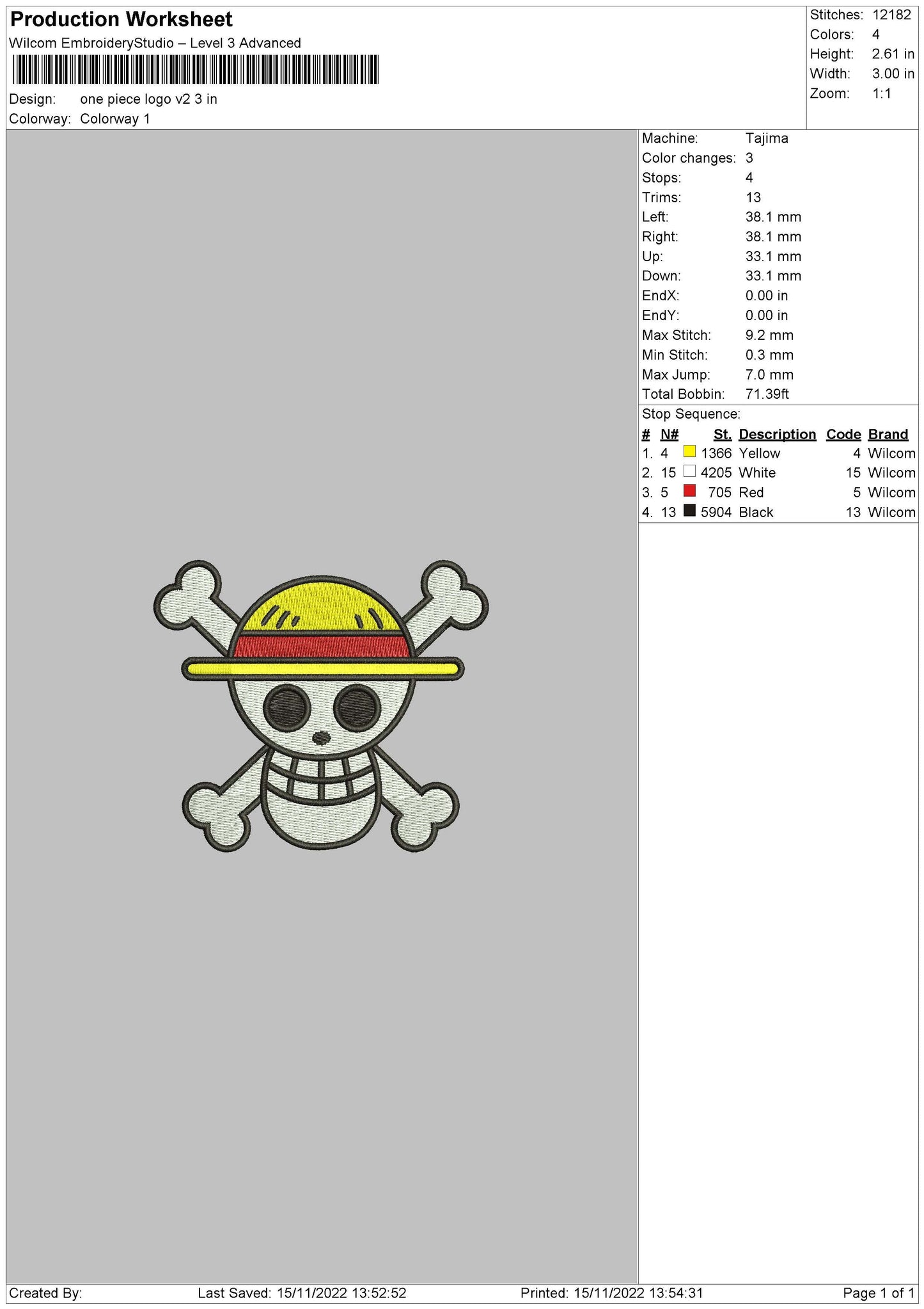 OP Logo V2 Embroidery File 6 sizes