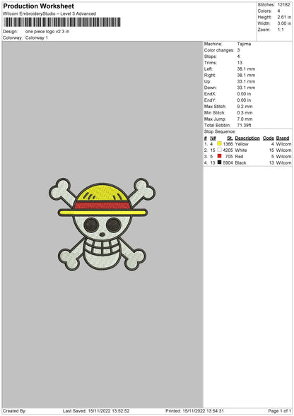 OP Logo V2 Embroidery File 6 sizes