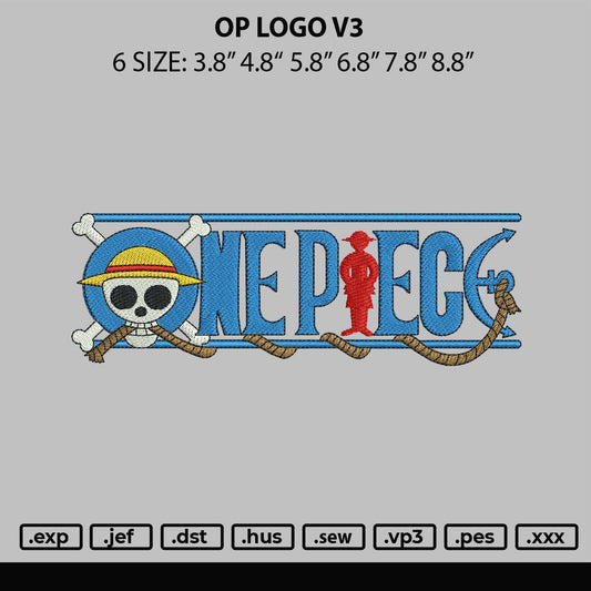 Op Logo V3 Embroidery File 6 sizes